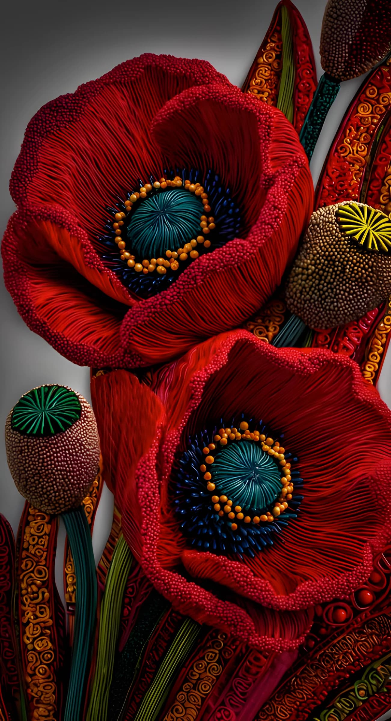 Embroidered Poppies — Вышитые маки