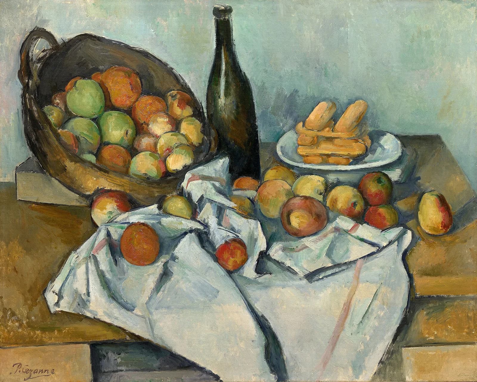 Корзина с яблоками, Поль Сезанн
